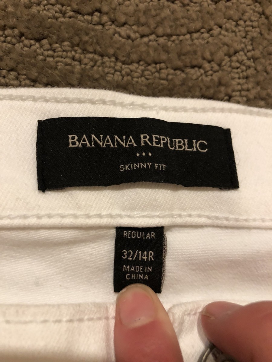 Jean Femme Banana Republic Blanc Délavé - Coupe Petite Amie - Taille 32/14R - Neuf Avec étiquettes