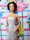 Barbie Doll - Vintage doll, Children's play doll, Short, Dark Hair, White Dress
