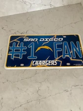 NFL San Diego Chargers #1 Fan Decorative License Plate By Rico Industries