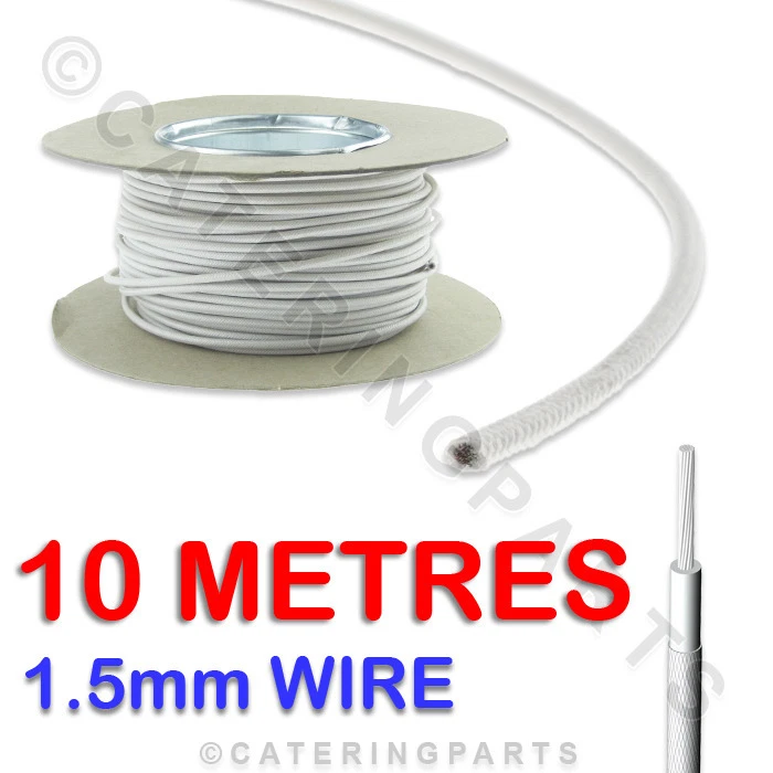 CPUK 10m of 1.5mm HEAT RESISTANT SILICONE GLASS FIBRE CABLE WIRE SINGLE CORE