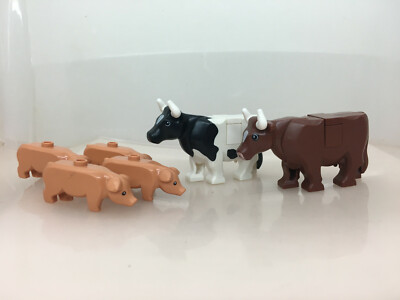 LEGO  Farm Animals Cows Cow Pigs Pig 87621pb01 64452pb01 64452pb02c01