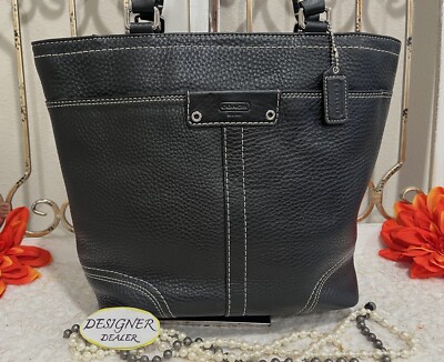 Authentic COACH Hamilton Black Leather Tote 13089 EUC! | eBay