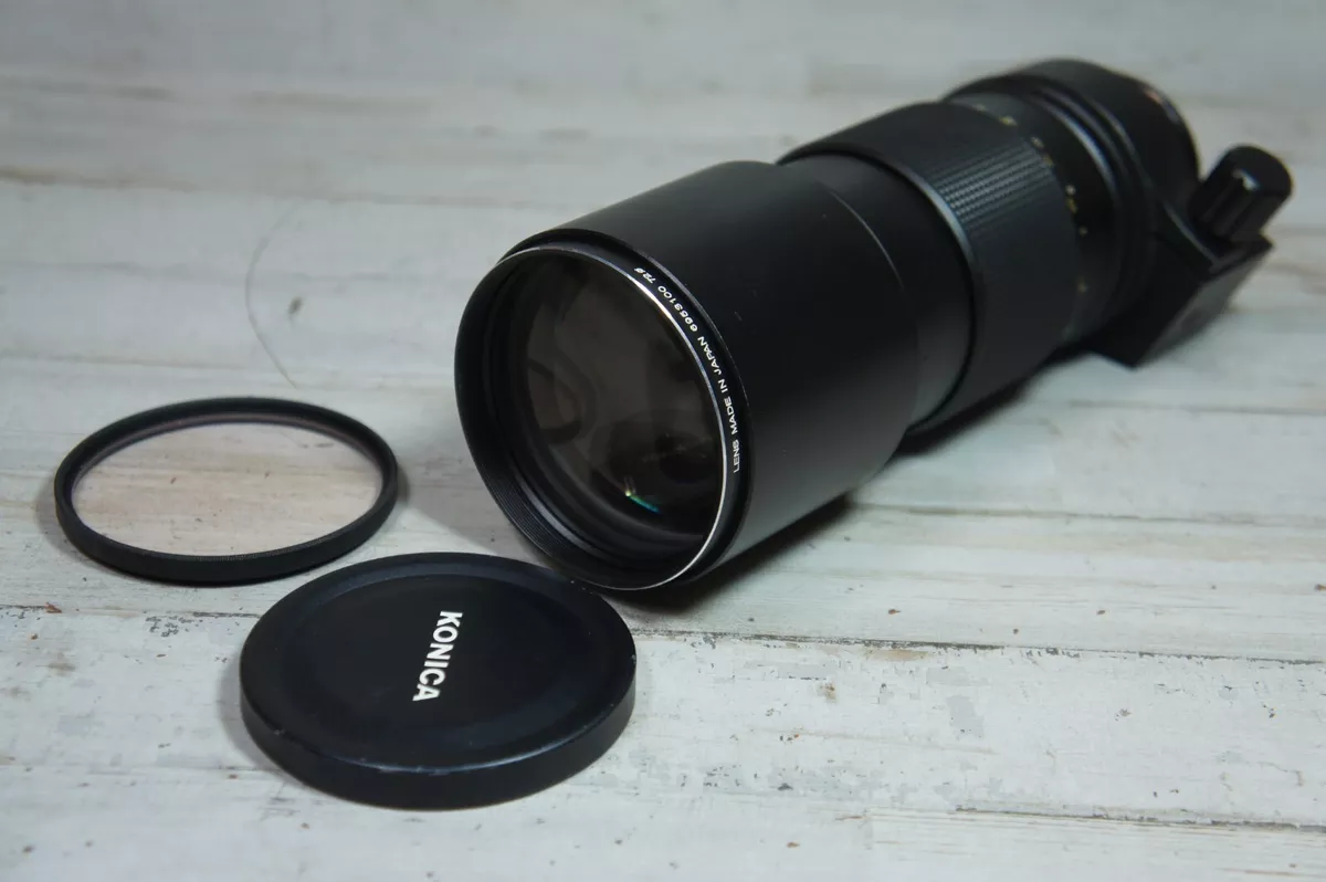Vintage Konica Hexanon AR 300mm F4.5 Camera Lens w/ Case *HAZE* READ