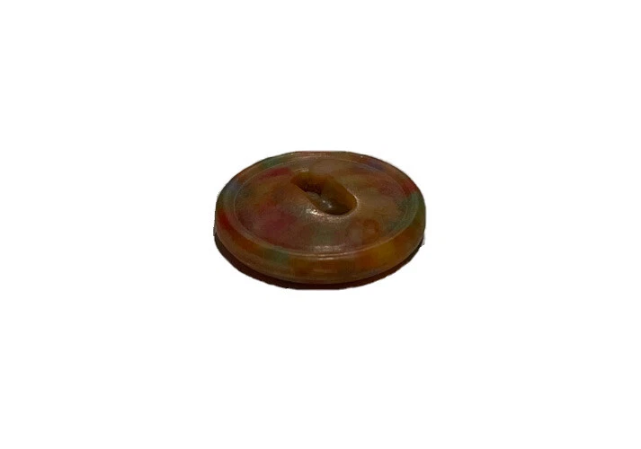 Single Vintage Multicolor Brown Novelty Round Button - 1.4 mm x 0.2 mm - Image 4 of 4