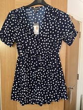 Primark navy/white spot playsuit  8