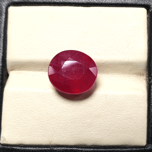 Certified 10.83 Cts Mozambique Natural Ruby High Grade Oval Faceted Cut Gemstone - Picture 2 of 12