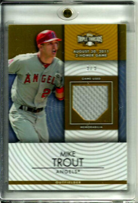 MIKE TROUT 2012 TOPPS TRIPLE THREADS GRAY GAME USED MEMORABILIA 