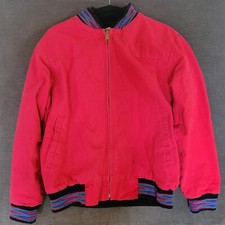 Vintage Saddle King Mens Large Western Canvas Jacket Red Cowboy Made In USA