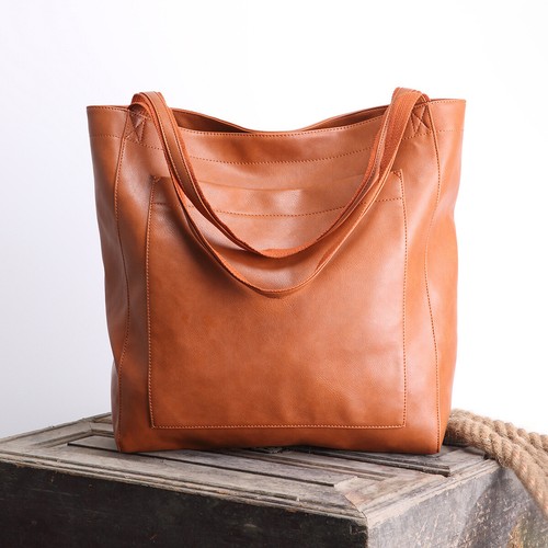 Damen-Einkaufstasche lässig weiches PU-Leder, große Kapazität Handtasche Schultertaschen - Bild 36 von 38