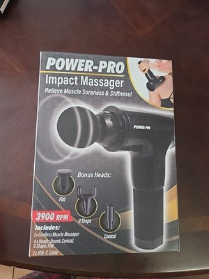 Power Pro Cordless 6 Speed Impact Massager 3 Heads Charging Cable Free Ship