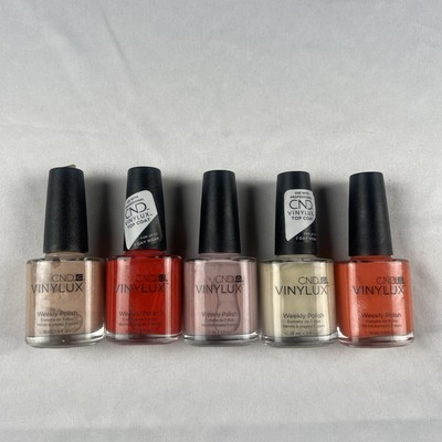 Lot of 5 assorted CND Vinylux Weekly Polish Nail Polish (colors in description)