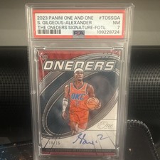 2023-24 Panini One and One - The Oneders Signatures SGA FOTL Auto /15 PSA 7