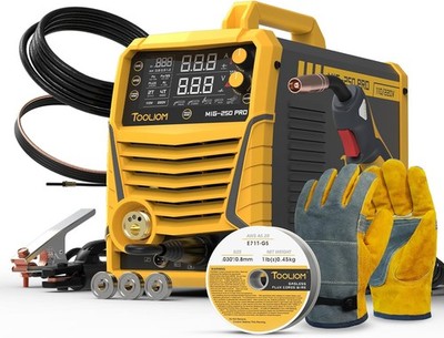 TOOLIOM 250A Pulse MIG Welder 6 in 1 Aluminum 110/220V
