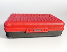 Spacemaker Vintage 90s Plastic Pencil Box Case Red Top Black Bottom Retro Prop