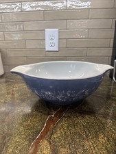 Vintage Pyrex Mixing Bowl Dark Blue Colonial Mist Cinderella 444