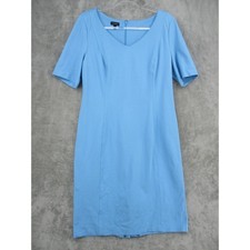 Talbots Dress 10 Ponte Knit Sheath Office Career Lightweight Stretch Back Zip