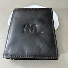 RRL by Ralph Lauren Bifold Leather Wallet Dark Brown 4.5 x 3.5 Inch Rare