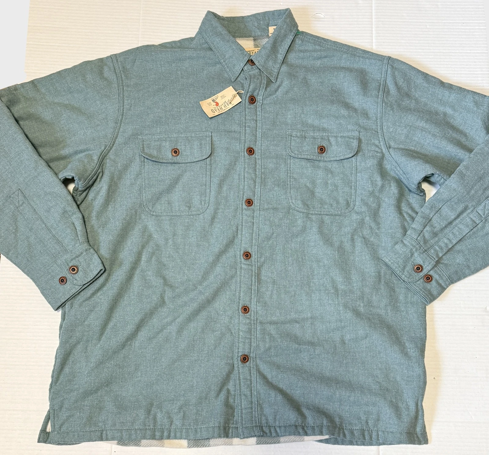 RED HEAD - Men's Fleece Lined Flannel Shirt - Balsam Heather Button -XL - NEW