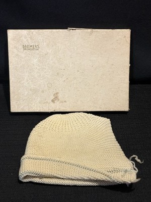 VTG Bremers Bremerton knitted Kids hat with box (needs cleaned missing straps)
