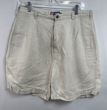 Vintage Chaps Ralph Lauren Light Beige Shorts Men Poly Rayon Sz 32