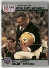 1990-91 PRO SET SUPER BOWL XXV SILVER ANNIVERSARY #1 VINCE LOMBARDI PACKERS