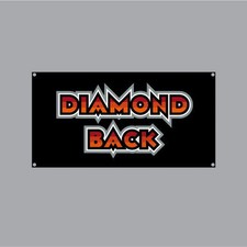 DIAMOND BACK - أسود, فضي & برتقالي words Banner