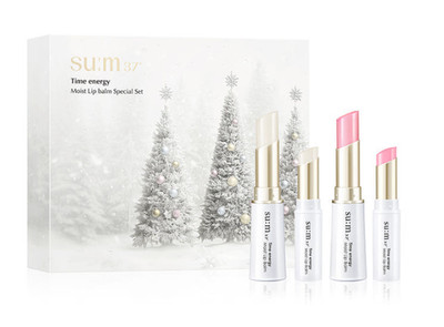 SU:M37 Time Energy Holiday Edition Lip Balm Set Pink White | Moisturizing KOREA