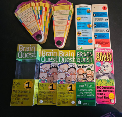 Brain Quest Questions & Answers Lot 8 (2 new) Car School Ass't  Challenge Mind