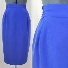 Vintage Howard Wolf Faux Silk Lined Skirt in Blueish-Purple Size 8
