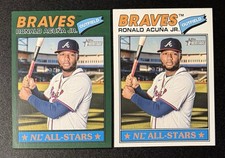 2026 Topps Heritage #55 Ronald Acuna Jr. Dark Green Border & Base (UV2)