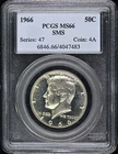 1966 50C SMS Kennedy Half Dollar - Type 2 Silver Clad PCGS SP66