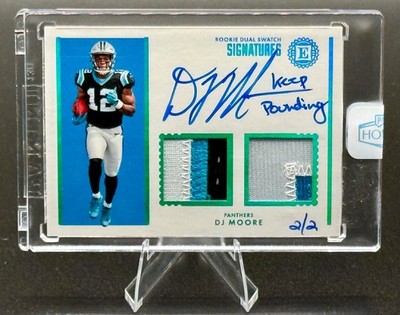 2018 Panini Honors DJ Moore Rookie Dual Patch Auto 2/2 "Keep Pounding" SEALED
