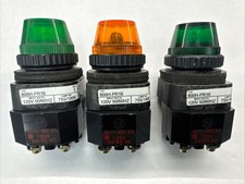 Allen Bradley 800H-PR16 G Green Amber Pilot Light Lot of 3 110/120v 755/1866