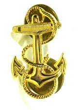US Navy Anchor Pin Insignia Military Armed Forces Gold Tone Hat Lapel Ship