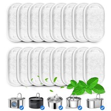 16 Pack Replacement Filters for Cat/Dog Water Fountain - Stainless Steel, 67o...