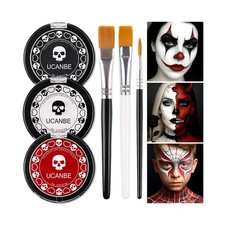 Goth White Foundation Black Red Face Body Paint for Halloween... FAST USA SHIP