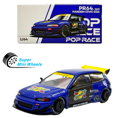 Pop Race 1:64 Pandem Civic EG6 Sunoco Blue #365