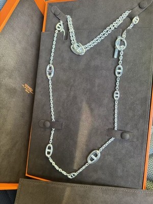 BNIB Hermes Farandole Long Necklace 120 cm Sterling Silver Chaine