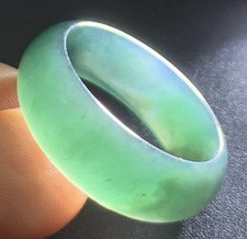 Video Certified Green Natural A Jadeite Jade Round Circle Ring NO. 9     420090