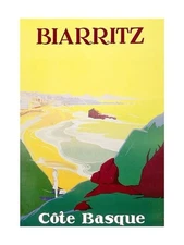 Affiche Poster Landes Béarn Pays Basque Aquitaine Pyrénées Biarritz