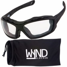 Motorcycle Riding Glasses Extreme Sports Wrap Sunglasses Black/Clear 