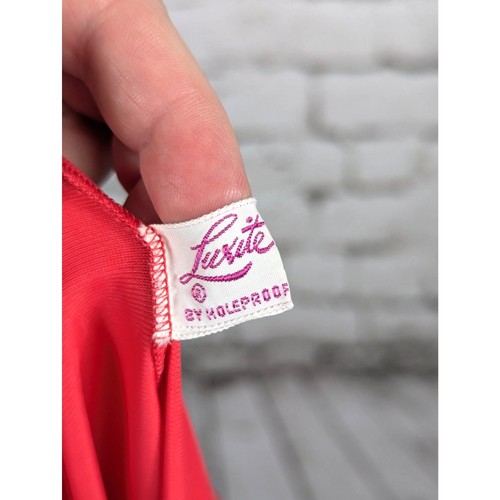 VINTAGE LUXITE Nylon & Lace 1/2 Slip Strawberry Coquette Pin Up Feminine Small - Picture 6 of 8