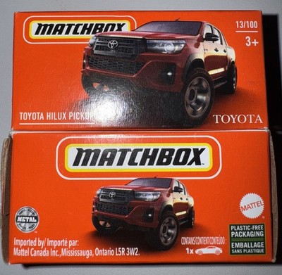 Lot Of 2 Matchbox Toyota Hilux Pickup Power Grab New In Package 1:64 Diecast