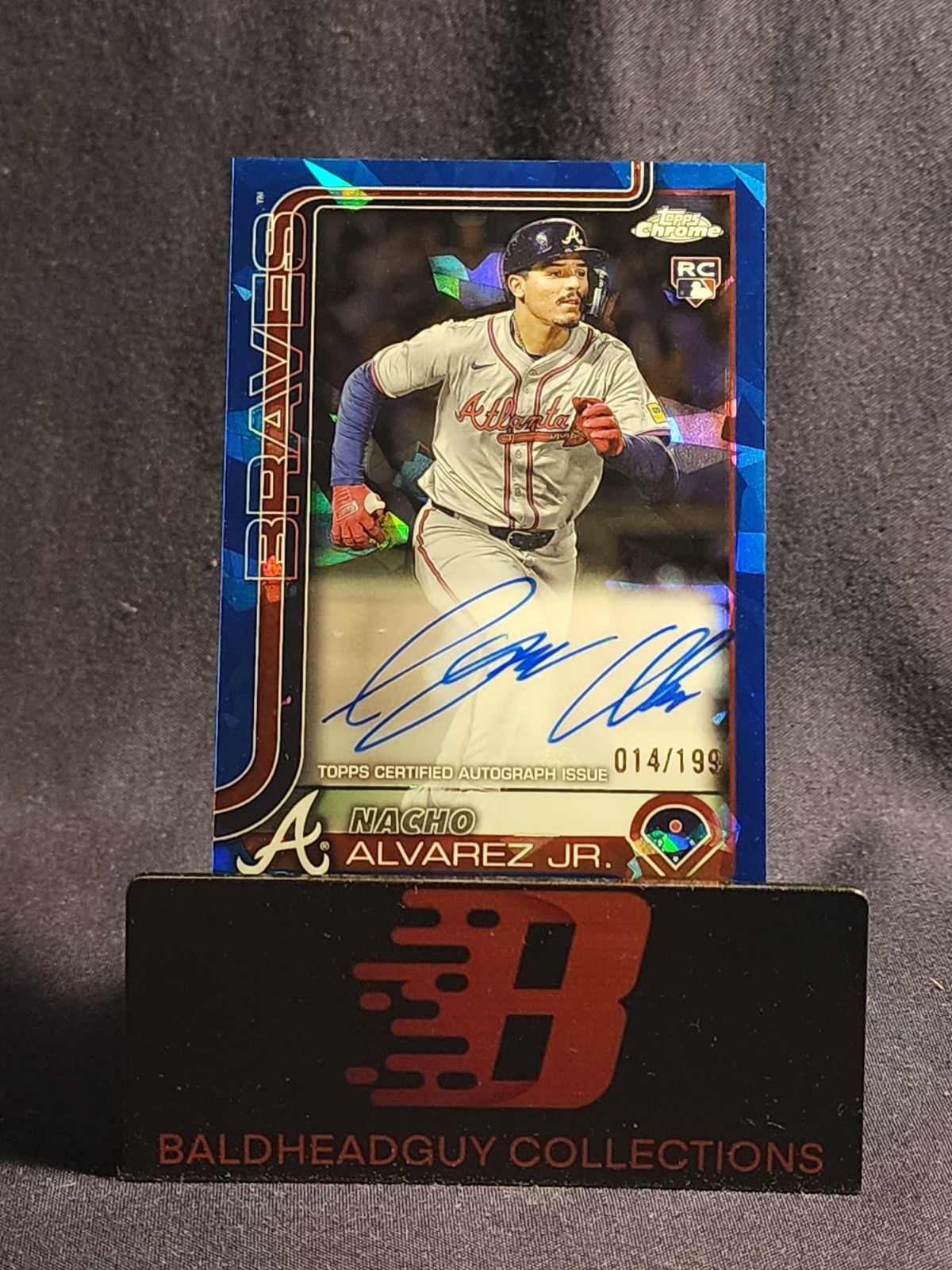 2025 Topps Chrome Rookie Auto Nacho Alvarez Jr. Blue RayWave Refractor /150 (RC)
