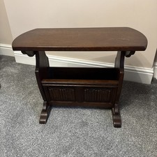 Vintage Old Charm Magazine Rack Table Solid Wood Made In England