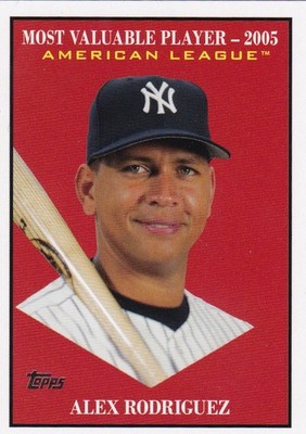 ALEX RODRIGUEZ TOPPS UPDATE MVP MOST VALUABLE PLAYER INSERT