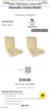 1962-1965 Gm Bucket Seat Foam Chevelle Gto Nova Olds 1962-1965 Gm Bucket Seat Foam Chevelle Gto Nova Olds
