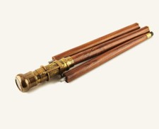 handmade Steampunk Solid Brass Telescope With Compass Walking Stick/canes Wands