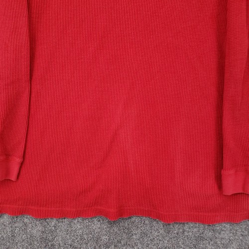 King Size T Shirt Men 3XLB Big Red Long Sleeve Thermal Waffle Knit Cotton Henley - Picture 3 of 10