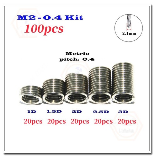 M2 M3 M4 M5 M6 M8 M10 1/4-20 3/8-16 Helicoil Thread Inserts Wire Insert Set meal - Bild 5 von 42